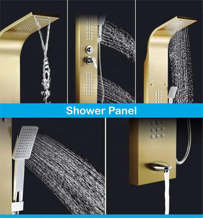 Smart Waterfall Shower Panel Set (Gold)