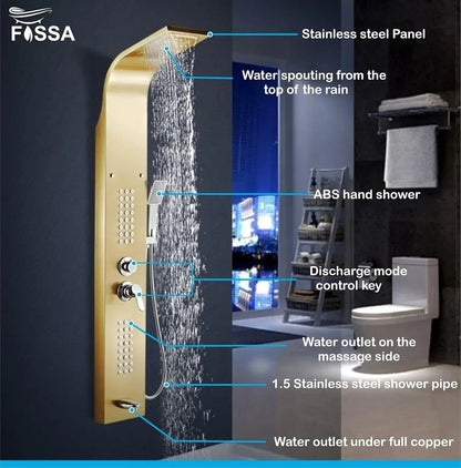 Smart Waterfall Shower Panel Set (Gold)